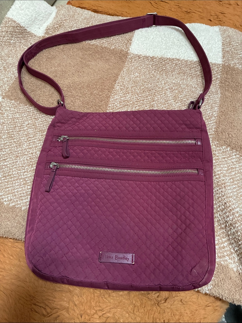 Vera Bradley Quilted Crossbody in Plum Berry